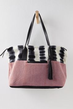 Soledad Weekender Bag | Free People Mercado Global, Beach Gear, Pink Tote, Indie Outfits, Oversized Silhouette, Give Back, Leather Handles, Free Bag, Weekender Bag