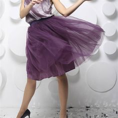 Z-150-16 Chic Purple Summer Skirt, Purple Relaxed Summer Skirt, Stretch Tulle Mini Skirt, Purple Full Skirt For Summer, Casual Tulle Skirt With Relaxed Fit, Purple Mini Skirt For Summer, Purple Flared Mini Skirt For Summer, Spring Purple Flared Mini Skirt, Summer Full Skirt In Purple