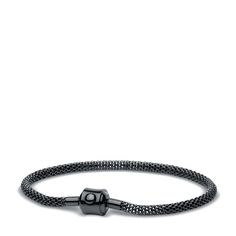 a black braided bracelet with an adjustable clasp