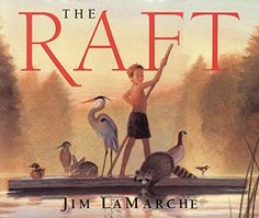 the book cover shows a boy standing on a boat with birds and other animals around him