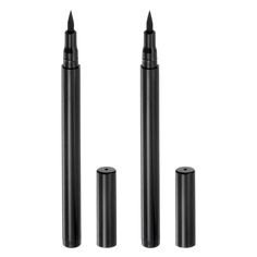 three black pencils with one white tip and the other two are in different positions