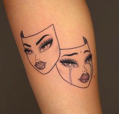 two women's faces with eyelashes and lashes on their thighs