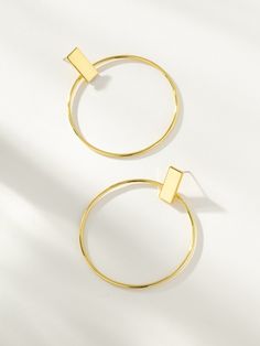 Our Washington Square Earrings are an elevated and polished hoop that can easily be dressed up or down for any occasion. | Washington Square Earrings Uncommon James, Statement Hoop Earrings, Washington Square, Earrings In Gold, Square Earrings, Gift Exchange, Washington, Jewelry Earrings, Hoop Earrings