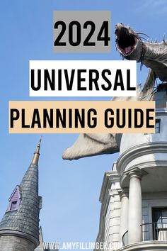 a large building with a dragon on top and the words universal planning guide over it