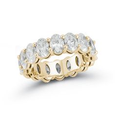 The most classic, timeless designs never cease to amaze. Enter: our Oval Cut Diamond Eternity Ring that boasts effortless beauty and grace. Brilliant, oval cut diamonds seamlessly wind around your finger, casting an endlessly vibrant glow. This chic, diamond ring is bold enough to be worn alone as a statement piece and also serves as a high impact wedding band that will shine alongside your engagement ring (or truly any other ring in your collection). Our diamond eternity ring is universally flattering and versatile, perfect for any situation! This diamond eternity ring is the ideal way to honor a special occasion or simply, yourself! Choose between 14k white or yellow gold. 14 Karat Gold Total Diamond Carat Weight range: 6.00 - 7.20 Diamonds are G/H Color and SI Clarity Don't know your ri Diamond Huggies, Oval Diamond Ring, Diamond Eternity Ring, Effortless Beauty, Bridal Engagement Rings, Diamond Carat, Eternity Ring Diamond, Oval Cut Diamond, Tennis Bracelet Diamond