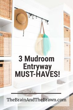 Looking for clever entryway ideas from small to large? You're 100% in the right place! Whether it's an organized entry by your front door or through a mudroom with shoe storage, see the 3 must-have steps! Deep Shelves