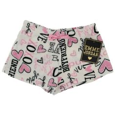 Emme Jordan's fuzzy shorts are essential to every young ladies wardrobe. The machine washable polyester fabric is light weight, while being warm and cozy. These plush junior cut shorts have an elastic stretch waist, topped with a cute bow. With tons of prints, these small shorts can be worn as pajamas, over a swimsuit, or just lounging about. Affordable enough to grab a pair for each of your daughter's friends, these bottoms are sure to be a hit at her next sleep over party! Size: M.  Color: Whi Cute Y2k Outfits, Fuzzy Shorts, Boyfriend Love, Cut Shorts, Modern Clothes, Small Shorts, Sleep Over, Dance Shorts, Cute Pajamas