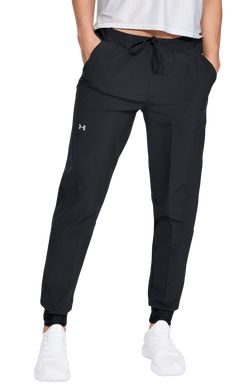 The Under Armour UA Armour Sport Woven Pants for Ladies are super lightweight and easily packable so they're ready for anything. UA Storm durable water-repellent (DWR) finish doesn't compromise breathability, so you get all the benefit of moisture-shedding performance without any cost. The stretch-woven construction has integrated 4-way stretch to allow easy mobility in every direction, plus these women's warmup pants have a stretchy encased elastic waistband with an external drawcord to provide Golf Pants, Joggers Womens, Sporty Outfits, Athletic Outfits, Under Armour Women, Golf Outfit, Athletic Wear, Sport Pants, Workout Pants