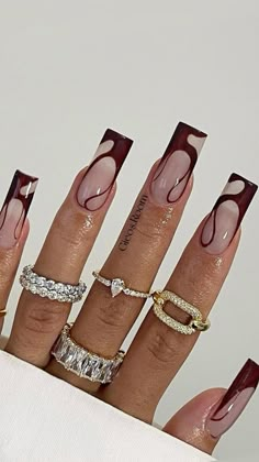 Edgy Nails, Acrylic Nails Coffin Short, Brown Nails, Square Acrylic Nails, Dream Nails