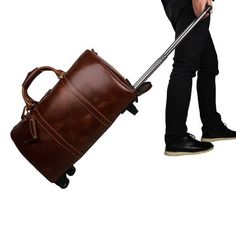 Handmade Extra Large Vintage Full Grain Leather Travel Bag, Duffle Bag, Holdall Luggage Bag 12026 - ROCKCOWLEATHERSTUDIO Mens Designer Bag, Rolling Duffle Bag, Handbag Luxury, Leather Suitcase, Large Travel Bag, Trolley Bags, Leather Duffle Bag, Mens Travel Bag, Leather Roll