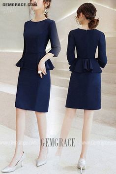 10% off now|Free shipping world-wide. Navy Blue Short Bodycon Wedding Guest Dress With 3/4 Sleeves at GemGrace. Click to learn our pro custom-made service for wedding dress, formal dress. View #WeddingGuestDresses for more ideas. Fitted Half Sleeve Dress For Wedding Guest, Elegant Blue Dress With 3/4 Sleeves, Elegant 3/4 Sleeve Bodycon Formal Dress, Elegant Formal Bodycon Dress With 3/4 Sleeves, Elegant Bodycon Dress With 3/4 Sleeves For Party, Elegant Blue Half Sleeve Dresses, Elegant Navy Mini Dress, Bodycon Party Dress, Best Wedding Guest Dresses