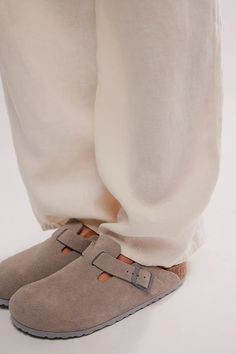 Boston Birkenstock Slip-Ons | Free People Birkenstock Slip On, Boston Birkenstock, Birkenstock Boston Suede, Free People Store, Birkenstock Boston, Thrift Finds, Backless Design, Eva Sole, Weekend Outfit