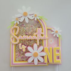 there is a card with flowers on it and the words'something to one '