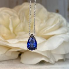 Wow picks! Pear Shape Blue Sapphire Pendant Necklace 14k Yellow Gold, Teardrop Sapphire Necklace, September Birthstone Necklace, Pear Necklace #6864 at $282.00 Choose your wows. 🐕 #14kYellowGold #BlueSapphire #PearShape #Necklace #SeptemberBirthstone #PearNecklace #SapphireNecklace #TeardropPendant #BridalJewelry #PendantNecklace Sapphire Stone Necklace, September Birthstone Necklace, Sapphire Pendant Necklace, Blue Gemstone Necklace, Pear Shaped Pendant, Blue Sapphire Pendant, Sapphire Necklace Pendants, Blue Sapphire Necklace, White Gold Sapphire