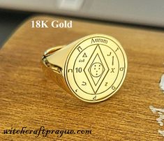 Aurum ring for wealth , 925 silver, 925 silver with gold or 18K gold The ring used for obtaining wealth riches Uses : ☆ Increase income ☆ New wealth opportunities ☆ Finance stability Circle Size : 17mm diameter ☆ Please message me if you need a half size ! In the package: ☆ Aurum amulet ring ☆ Certificate of purity ( For silver and Gold ) WitchcraftPrague its a registered trademark Symbolic Ceremonial Jewelry With Engraving Option, Spiritual Ring With Engraving Option, Spiritual Engraved Ring Jewelry, Spiritual Round Signet Ring With Polished Finish, Spiritual Signet Ring With Polished Finish, Symbolic 14k Stamped Engraved Ring, Yellow Gold Spiritual Signet Ring, Spiritual Yellow Gold Signet Ring Gift, Spiritual Yellow Gold Signet Ring