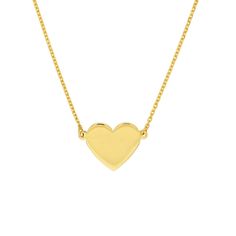 Description Looking for a necklace that is both elegant and personal? This flat heart pendant necklace is perfect for you! Made of 14k solid gold, this necklace gleams beautifully in the light. The heart pendant is fastened to a dainty gold chain. The simple yet striking design is perfect for everyday wear. It's a reminder to follow your heart, wherever it may lead. Our flat heart pendant necklace is made for anyone who loves delicate, pretty jewelry. It is an excellent layering piece. Product d Classic Double Heart 14k Gold Necklaces, Classic 14k Gold Double Heart Necklaces, Elegant Yellow Gold Necklace With Heart Detail, Minimalist Tarnish Resistant 14k Gold Heart Necklace, Minimalist Yellow Gold Heart Cut Necklace, Minimalist Yellow Gold Necklace For Valentine's Day, 14k Yellow Gold Heart Necklace With Delicate Chain, Delicate Yellow Gold Heart Necklaces, Delicate Heart-shaped Yellow Gold Necklace