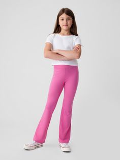 Soft, stretch jersey cotton leggings.  Elasticized waist.  Assorted allover prints.  Easy pull-on waist.  Flared leg. Kids Leggings Fashion, Girls Legging Outfits, Pretty Swimsuits, Neon Leggings, Kitty Makeup, Kira Kosarin, Reference Art, Fitness Wear Outfits, Preppy Pink