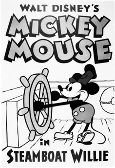 mickey mouse in steamboat willie's poster from the 1950 disney movie, which was released by walt studios