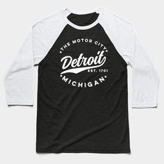 The Motor City Detroit White Text -- Choose from our vast selection of Baseball T-Shirts to match with your favorite design to make the perfect custom graphic Baseball T-Shirt. Customize your color! Perfect for working out or casual wear for men and women. White Branded T-shirt For College, Urban Style Tri-blend Pre-shrunk Tops, White Tri-blend Top For Streetwear, Branded Cotton Tops For College, Cotton College Tops With Branding, Branded Fan Apparel Tops, Branded Tops For Fan Apparel, White Tri-blend Shirt With Screen Print, Team Spirit Crew Neck Tops With Branding