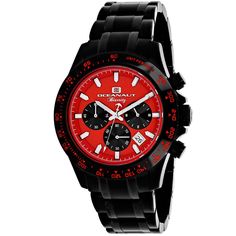 Stainless Steel Case, Stainless Steel Bracelet, Red Dial, Quartz Movement, Scratch Resistant Mineral, Water Resistant Up To 10 Atm - 100 Meters - 330 Feet Mens Watches Affordable, Darth Maul, Vintage Watches For Men, Hot Jewelry, Mineral Water, Red Band, Men's Watches, Black Case, Stainless Steel Band