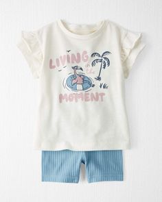 Living In The Moment, Sweet Cream, Simple Graphic, Carters Baby, Cotton Set, Play Set, Organic Fabrics, Shop Clothing, Baby Sets