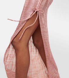 Find MISSONI Jacquard One-shoulder Maxi Dress on Editorialist. Made in Italy. Care instructions: do not wash. Material: 100% viscose. Designer color name: Pink. Closure: self-ties. Off-shoulder Midi Dress With Side Slits For Summer, Summer Viscose Maxi Dress With Side Slits, Missoni Mare, Missoni Dress, One Shoulder Midi Dress, Color Name, Pink Maxi Dress, Shoulder Design, Color Names