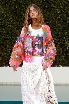 Unhinged Fashion, Embellished Crochet, Playful Fashion, Mode Kimono, Estilo Hippie, Mode Boho