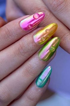 Looking to add some fun and vibrant colors to your nail game? Check out these stunning 32 chrome nail designs! From mesmerizing art to shiny finishes, these trendy styles are sure to make a statement. #nailinspiration #chromenails #nailart