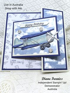 a card with an airplane on it