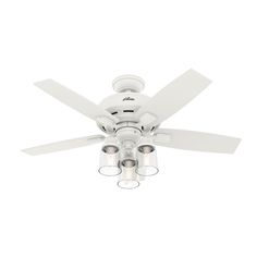 Bennett with LED 3-Light 44 inch Ceiling Fans Hunter Matte White Small Ceiling Fan, Modern Guest Bedroom, Hunter Ceiling Fans, Hunter Fans, Best Ceiling Fans, White Ceiling Fan, Indoor Ceiling Fan, Hunter Fan, White Ceiling