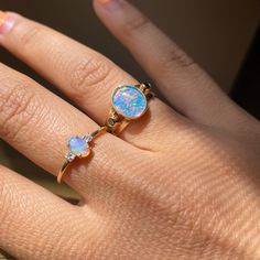 I Had This Custom Made For Me, Australian Triplet With Two Black Diamonds On 14k Yellow Gold Opal Wedding Ring, Rings Opal, Black Opal Stone, Opal Wedding Rings, Engagement Rings Opal, Ring Color, Black Diamonds, Black Opal, Opal Rings