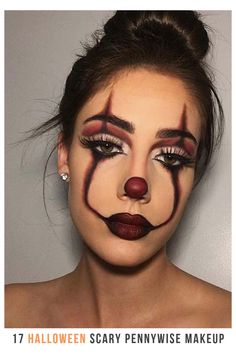 Horror Smink, Makijaż Sugar Skull, Pennywise Makeup, Pelottava Halloween, Es Pennywise, Makeup Ideas For Halloween, Teknik Makeup