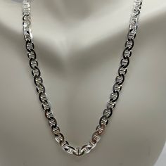 Real Italian Sterling Silver / 14k Gold Over Silver - Stamped "925" And "Italy" For Authenticity Add Some Shine To Your Look! Handcrafted In Italy, This Thick Gucci Mariner Chain Is An Easy Go-To For Any Occasion! Chain Type: Gucci Mariner Length: 22" Inches Origin: Italy Gender: Men/Unisex Thickness: 5.5mm (Approx) Clasp/Closure - Lobster Claw Each Chain Has An Added Layer Of An Anti-Tarnish Coating To Keep Its Sparkle And Last Longer! 3 Length Options Are Available In Both Silver Or Gold! Plea Silver Link Necklace Stamped 925, Stamped 925 Silver Link Necklace, Silver Link Necklace With 925 Stamp, Classic Link Necklace In Sterling Silver, Classic Necklace With Stamped 925 Link, Silver Hallmarked Oval Link Chain Necklace, Hallmarked Sterling Silver Link Jewelry, Silver Oval Link Chain Necklace Hallmarked, White Gold Link Necklace Stamped 925