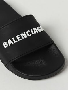 Flat Sandals BALENCIAGA Woman color Black Balenciaga Shoes Women, Balenciaga Flats, Black Flat Sandals, Contemporary Logo, Black Sandals Flat, Black Balenciaga, Balenciaga Women, Balenciaga Shoes, Italian Fashion Designers