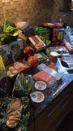 the food is on the counter ready to be cooked and put into the freezer