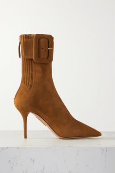 Aquazzura Shoes, Giuseppe Zanotti Shoes, Shoes Boots Ankle, Suede Boots Knee High, Brown Ankle Boots, Designer Boots, Wedge Boots, Suede Ankle Boots, Heeled Ankle Boots