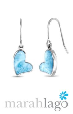 Share your love with earrings that are as unique as you are! Marahlago's hearts collection reminds the world - and yourself - what matters most. Product Details: Two larimar gemstones and sterling silver make up these lightweight, beautiful earrings that are the perfect size for every occasion. #larimarnecklace #larimarnecklaceforsale #larimarnecklacedrop #necklaces #necklacelover #jewelery #jeweleryfashion #jewelerygram #jewelerydesign Larimar Dangle Earrings For Gifts, Hypoallergenic Larimar Jewelry As A Gift, Hypoallergenic Larimar Jewelry For Gifts, Larimar Dangle Earrings As Gift, Love Unconditionally, Larimar Earrings, Ocean Inspired Jewelry, Larimar Necklace, Larimar Jewelry