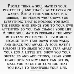 a pink and black photo with the words people think that soul mate is your perfect fit, and that's what everyone wants