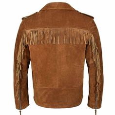 Native American Brown Suede Leather Biker Fringes Jacket This american leather jacket is crafted from genuine leather for a luxurious feel. It is lightweight, yet offers superior abrasion resistance and breathability. The western leather jacket for men has elegant fringes sewn along the edges, and comes with a zip closure for a secure fit. Item SpecificationDepartment: american leather jacketOuter Shell: genuine leatherStyle: american leather jacketInner Shell: Viscose LiningClosure Style: Zippe Western Leather Outerwear For Rodeo, Western Style Leather Outerwear For Rodeo, Western Style Brown Leather Jacket For Winter, Brown Western Leather Jacket For Winter, Fall Leather Jacket For Rodeo, Western Leather Outerwear For Ranch, Brown Leather Outerwear For Ranch, Brown Leather Outerwear For Western-themed Events, Fall Ranch Leather Outerwear