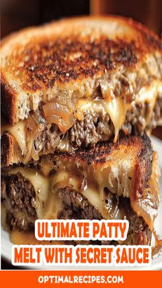 Craving the perfect patty melt? This Ultimate Patty Melt with Secret Sauce is everything you need! 🍞🧅🍔 Juicy beef patty, caramelized onions, gooey melted cheese, and a flavorful secret sauce all sandwiched between buttery grilled bread. Perfect for lunch, dinner, or anytime you need a serious comfort food fix. Save this pin to bring diner-style deliciousness to your kitchen! 🍔✨ Ultimate Patty Melt, Patty Melt With Secret Sauce, Burger Patty Meal Ideas, Patty Melts With Secret Sauce, Patty Melt Recipe, Ground Beef Seasoning, Specialty Sandwiches, Easy Delicious Dinners, Melt Recipe