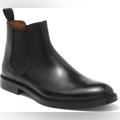 A Classic Pair Of Chelsea Boots Crafted From Italian-Leather Features Hand-Burnished Finishes For Refined Style. Plain Toe Leather Upper And Sole Color:Black Size: 45 (If Half Size We Recommend Customers To Go Size Down.) Made In Italy Business Chelsea Boots With Branded Insole And Round Toe, Black Leather Chelsea Boots For Business, Elegant Chelsea Boots With Leather Footbed For Business, Black Chelsea Boots With Calf Leather And Leather Lining, Classic Black Leather Chelsea Boots, Formal Chelsea Boots With Leather Footbed And Round Toe, Business Chelsea Boots With Round Toe In Calf Leather, Calf Leather Chelsea Boots With Round Toe For Business, Black Leather Chelsea Boots With Leather Lining