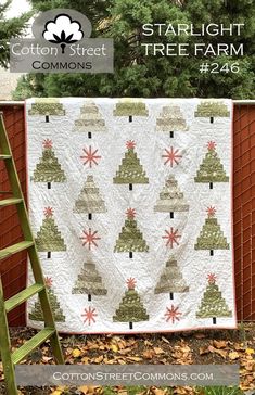 Description: This is a paper pattern not a finished quilt (please see second picture for fabric required to complete this project) Starlight Tree Farm Quilt Pattern: By: Marcea Owen For: Cotton Street Commons This great christmas tree quilt uses blocks similiar to another pattern Walnut Hollow is made using two very similar blocks. Both use Studio 180 Deb Tucker ruler, the Tucker Trimmer 1. The quilt is Fat Quarter Friendly! Quilt size is 63in x 72in. Printed Paper Pattern Final Product: Quilt F Christmas Tree Quilt Pattern, Farm Quilt Patterns, Tree Quilt Pattern, Christmas Tree Quilt, Farm Quilt, Fabric Tree, Christmas Quilt Patterns, Quilt Sewing Patterns, Holiday Quilts