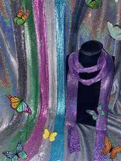 This price is for a scarf only, others are not included.   	 		 			Size 			Free Size 		 		 			Full Length 			160 		 		 			Width 			5 Multicolor Party Scarf One Size, 2000s Scarf Outfit, Y2k Scarf, 2000s Fashion Scarf, Goth Scarf, Sequin Scarf, Purple Bohemian Scarf, One Size, Vintage Gothic, Free Size