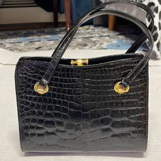 It Is In Gently Used Great Condition As You Can See It In The Pictures Designer Crocodile Pattern Shoulder Bag For Evening, Evening Crocodile Pattern Top Handle Shoulder Bag, Chic Formal Shoulder Bag With Crocodile Pattern, Elegant Evening Shoulder Bag With Crocodile Pattern, Chic Formal Crocodile Pattern Shoulder Bag, Chic Crocodile Pattern Formal Shoulder Bag, Chic Evening Shoulder Bag With Crocodile Pattern, Elegant Crocodile Pattern Shoulder Bag For Formal Occasions, Evening Bag With Crocodile Pattern And Top Handle