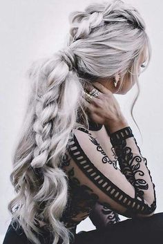 Pinterest:Isabela_ Vieira Trendy Fall Hair Color, Hair Color Guide, Haircut Styles, Braided Hairstyles For Wedding, Easy Braids, Long Blonde, Braid Hairstyles, Fall Hair Colors, Silver Hair