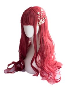 Pelo Anime, Dyed Hair Inspiration, Classic Lolita, Cosplay Hair, Kawaii Hairstyles, Long Red Hair, Fantasy Hair, Red Wigs, Christmas Hairstyles