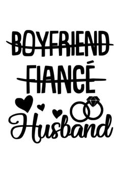 the words boyfriend and girlfriend are in black ink on a white background, with hearts