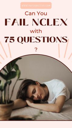 a woman laying on top of a bed next to a potted plant with the words can you fall nc with 75 questions?