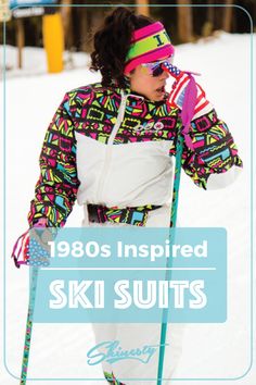 Gear up for Gaper Day in retro, neon 80s ski gear from Shinesty.com. 80 Ski Outfit, 80s Ski Lodge Costume, 80s Ski Gear, 80s Ski Outfit, 80s Aspen, Outfit For Rainy Day, 1980s Memories