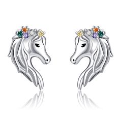 PRICES MAY VARY. ❀Horse Earrings -- This pair of earrings is divided into a Horse head with cubic zirconia, which makes the earrings very interesting.Horse represent protection make it as the best for horse lover or for everyday wear! ❀Material -- 925 Sterling Silver with CZ, Hypoallergenic, Especially for those with sensitive skin ❀SIZE -- Earrings Size:11mm*8mm, Package:Box ❀PACKET -- Comes with the charm box, suit for yourself, sister, friends , wife ,business partner, on Birthday , Christmas Axolotl Earrings, Horse Earrings, Silver Horse, Horse Jewelry, Package Box, Sister Friends, Animal Earrings, Business Partner, Earrings Stud